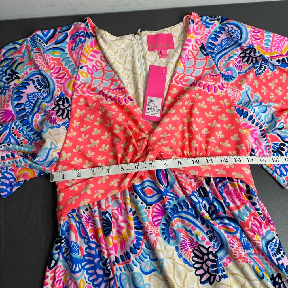 Lilly Pulitzer Coral Pink Blue Printed Maxi Dress - Picture 5 of 7